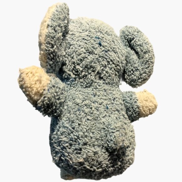 Plush Baby Elephant Toy Vintage Blue Pink Terrycloth Lovey - Picture 5 of 6